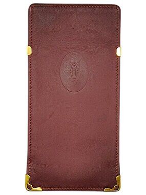 Cartier Must de Cartier Bordeaux Ox-Blood Leather Sunglass Eyeglass Case Pouch